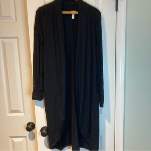 Soma Women’s Black Long Cardigan Duster With Pockets Long Sleeve Workwear Size S